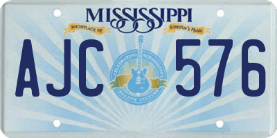 MS license plate AJC576
