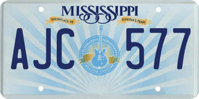 MS license plate AJC577