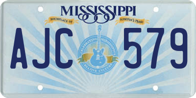 MS license plate AJC579