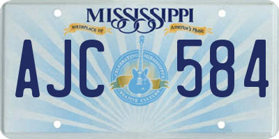 MS license plate AJC584