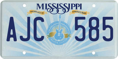 MS license plate AJC585