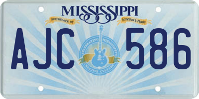 MS license plate AJC586