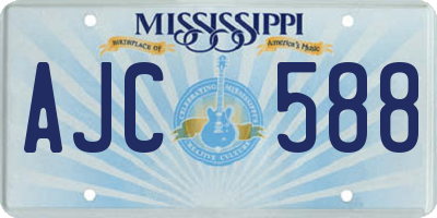 MS license plate AJC588