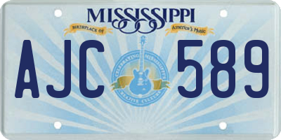 MS license plate AJC589