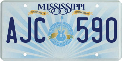 MS license plate AJC590