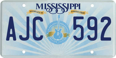 MS license plate AJC592