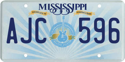 MS license plate AJC596