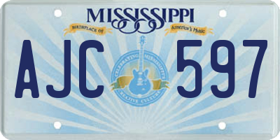 MS license plate AJC597