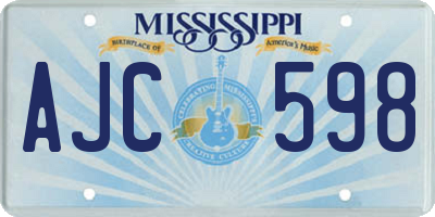 MS license plate AJC598