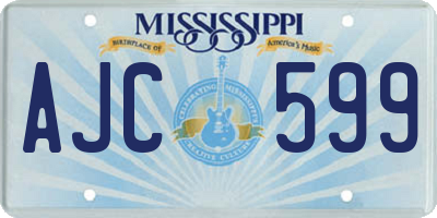 MS license plate AJC599