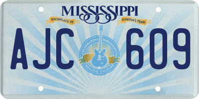 MS license plate AJC609