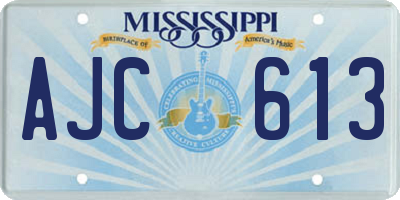 MS license plate AJC613