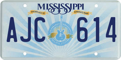 MS license plate AJC614