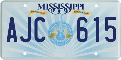 MS license plate AJC615