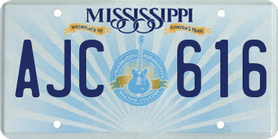 MS license plate AJC616