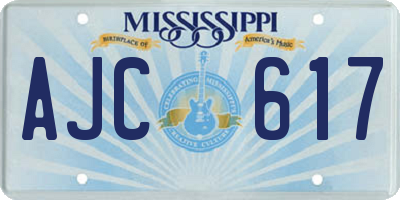 MS license plate AJC617