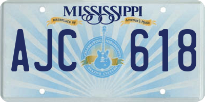 MS license plate AJC618