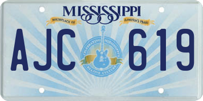 MS license plate AJC619