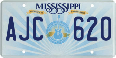 MS license plate AJC620