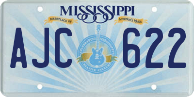 MS license plate AJC622