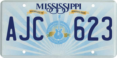 MS license plate AJC623