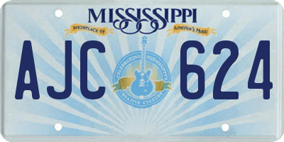 MS license plate AJC624