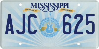 MS license plate AJC625