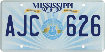 MS license plate AJC626