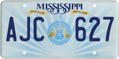 MS license plate AJC627