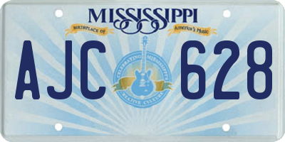 MS license plate AJC628