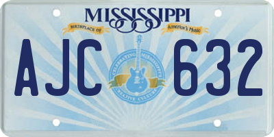 MS license plate AJC632