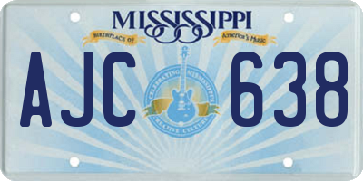 MS license plate AJC638