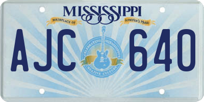 MS license plate AJC640