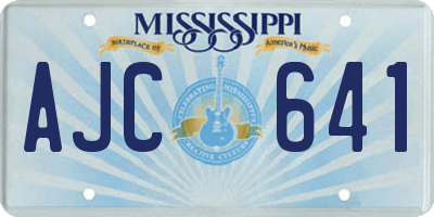 MS license plate AJC641