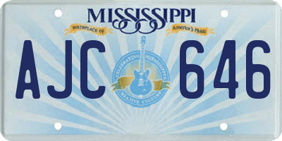 MS license plate AJC646