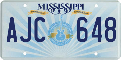 MS license plate AJC648