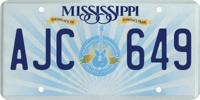 MS license plate AJC649