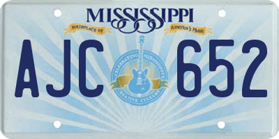 MS license plate AJC652
