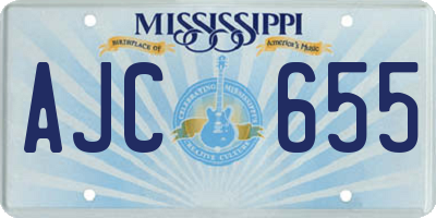 MS license plate AJC655