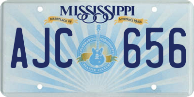 MS license plate AJC656