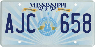 MS license plate AJC658