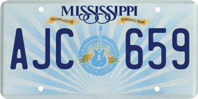 MS license plate AJC659