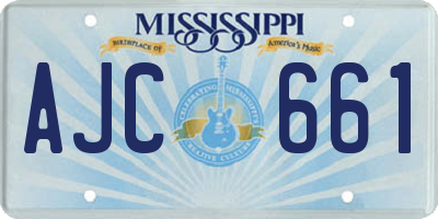 MS license plate AJC661