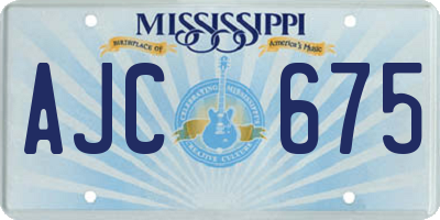 MS license plate AJC675