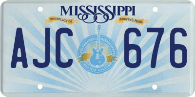 MS license plate AJC676