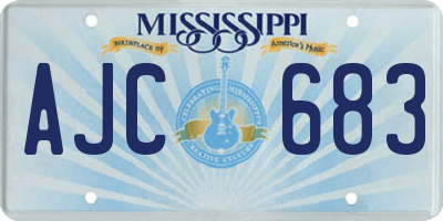 MS license plate AJC683