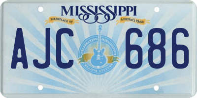 MS license plate AJC686
