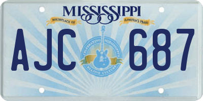 MS license plate AJC687