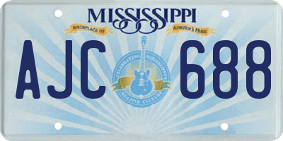 MS license plate AJC688