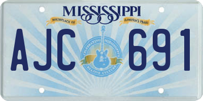MS license plate AJC691